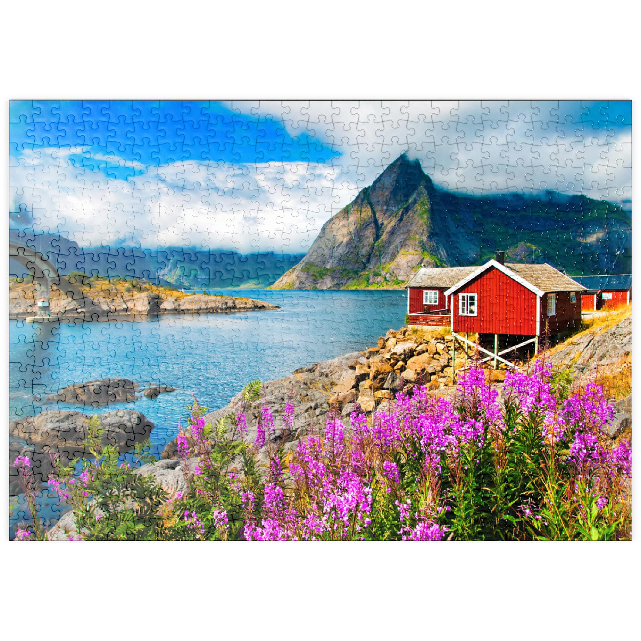 Typical Red Fishing Houses In A Harbor In Lofoten, Norway - Premium 500 pieces Puzzle - MyPuzzle special collection from Puzzle Galaxy