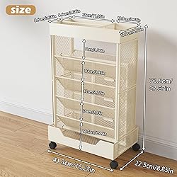 COVAODQ Book Cart with Wheels Mobile Bookshelf