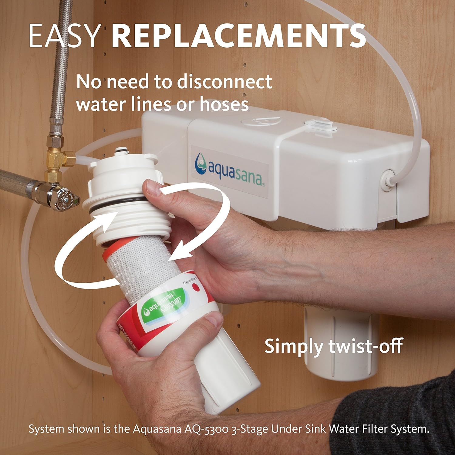 Aquasana 2-Stage Under Sink Water Filter System with Chrome Faucet - Undersink Water Filtration Systems - 