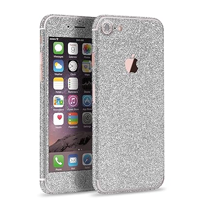 LAMINGO iPhone 8 iPhone 7 Glitzerfolie Skin Diamond Sticker Klebefolie in silber