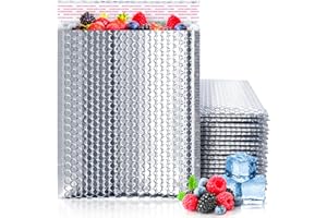 ABC Pack & Supply Metallic Bubble Mailers, 11 x 15 Inches. 25 Pack Self-Seal Thermal Bubble Mailer. Waterproof Aluminum Foil 
