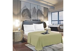 Mocassi Twin XL Flat Sheet - Hotel Luxury 1800 Premier Cooling Bedding Sheet - Softest Sheets - Wrinkle, Fade, Stain Resistant - 1 Single Top Flat Sheet, Twin XL, Sage Green