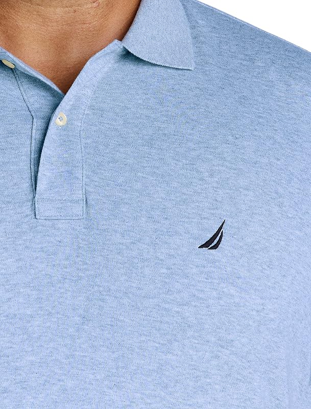 Polo de algodão de manga curta macia, Deep Anchor Heather, 1X/Large