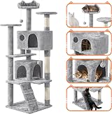 Yaheetech Cat Tree 158cm Cat Tower with Scratching Posts and 2 Houses view 5