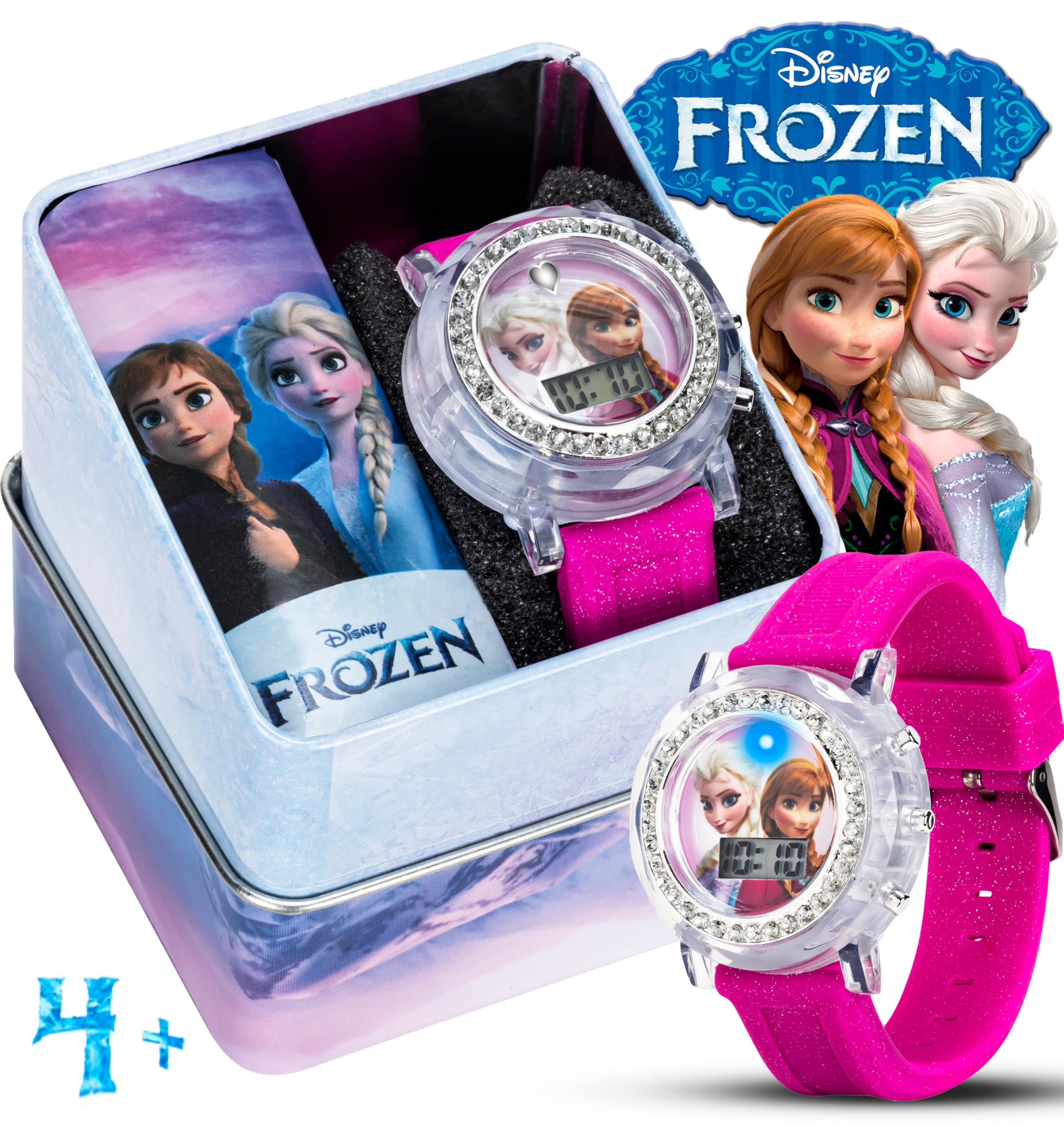 Accutime Frozen Elsa and Anna LCD Watch with Silicone Band
