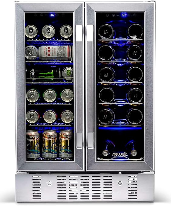 NewAir AWB360DB Dual Zone Wine & Beverage Cooler, Stainless Steel