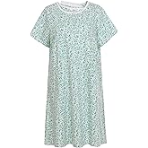 AVIIER 100% Cotton Hospital Gowns for Women Open Back Adaptive Clothing Nightgown Post Shoulder Surgery Patient Gown