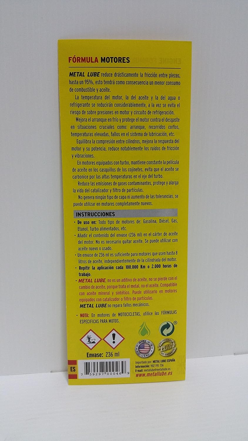 Metal Lube Engine Treatment, Anti-friction 8 Oz - Image 5