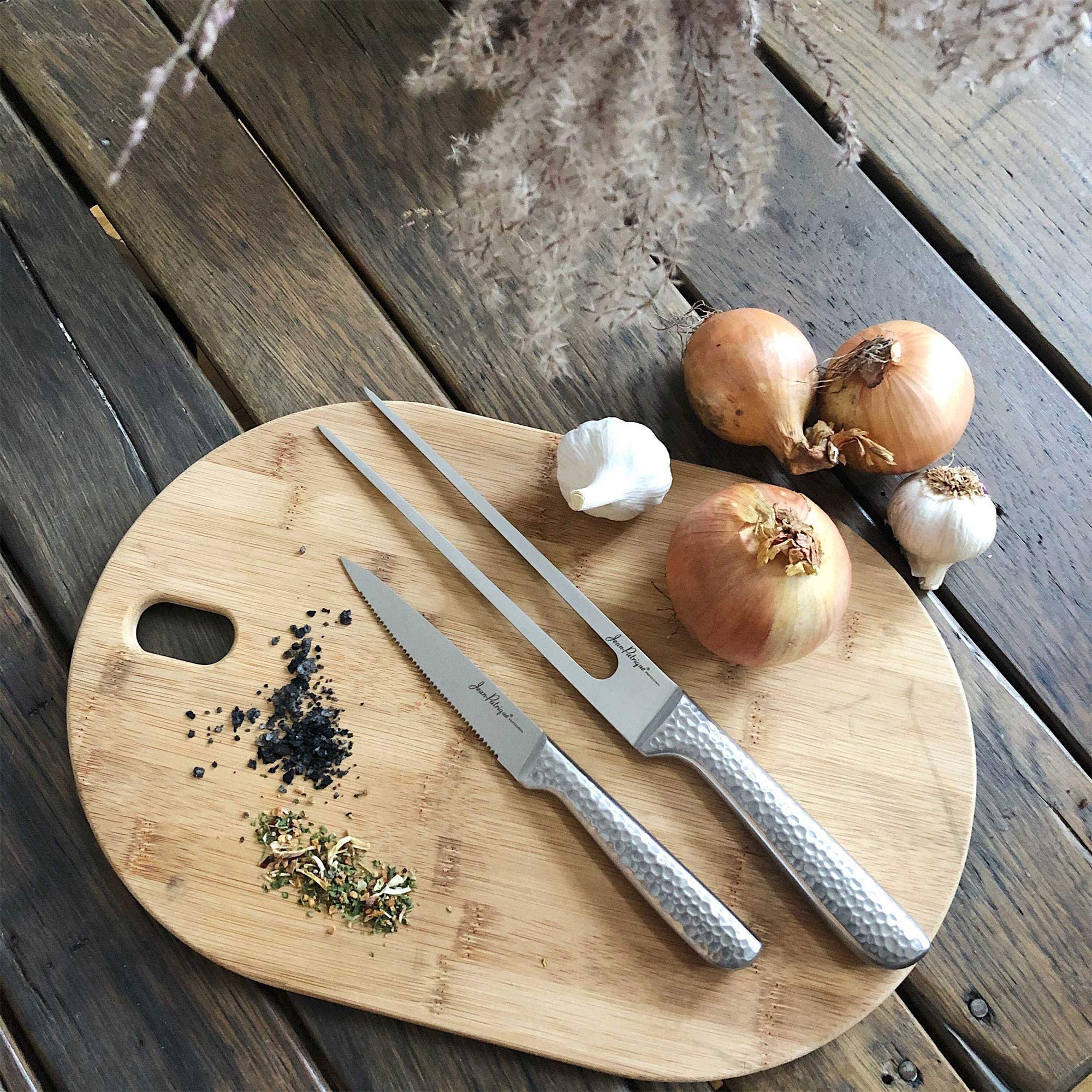 Jean-Patrique Stainless Steel Carving Fork & Vegetable Knife Set | Professional Signature Chefs & Home Cooks