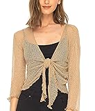 SHU-SHI Womens Sheer Shrug Tie Top Cardigan
