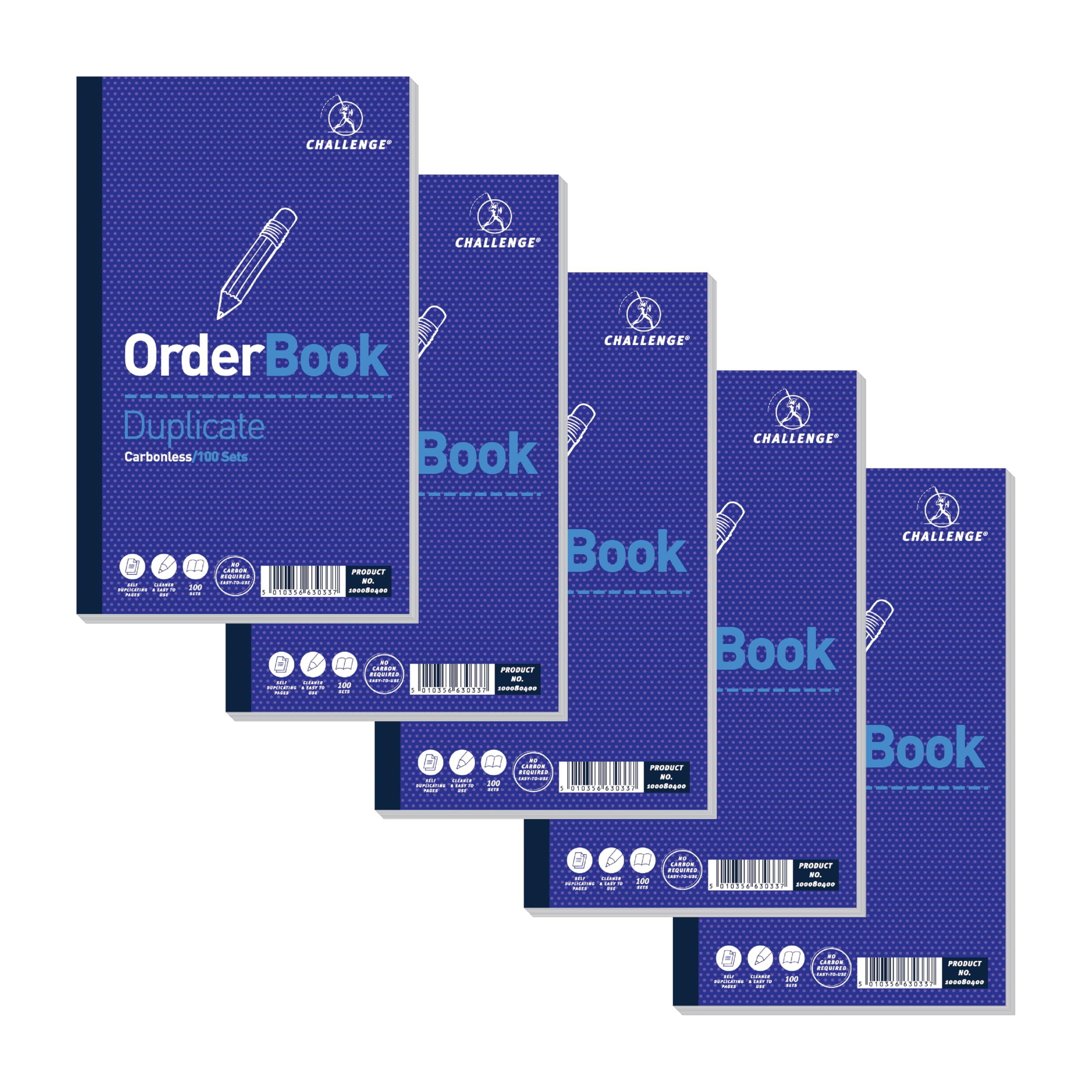 Challenge Duplicate Order Book, Carbonless, 100 Pages, 5 pack (210 x 130 mm)