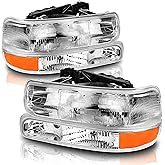 Headlights for 1999-2002 Silverado 1500 2500, 2000-2006 Tahoe Suburban