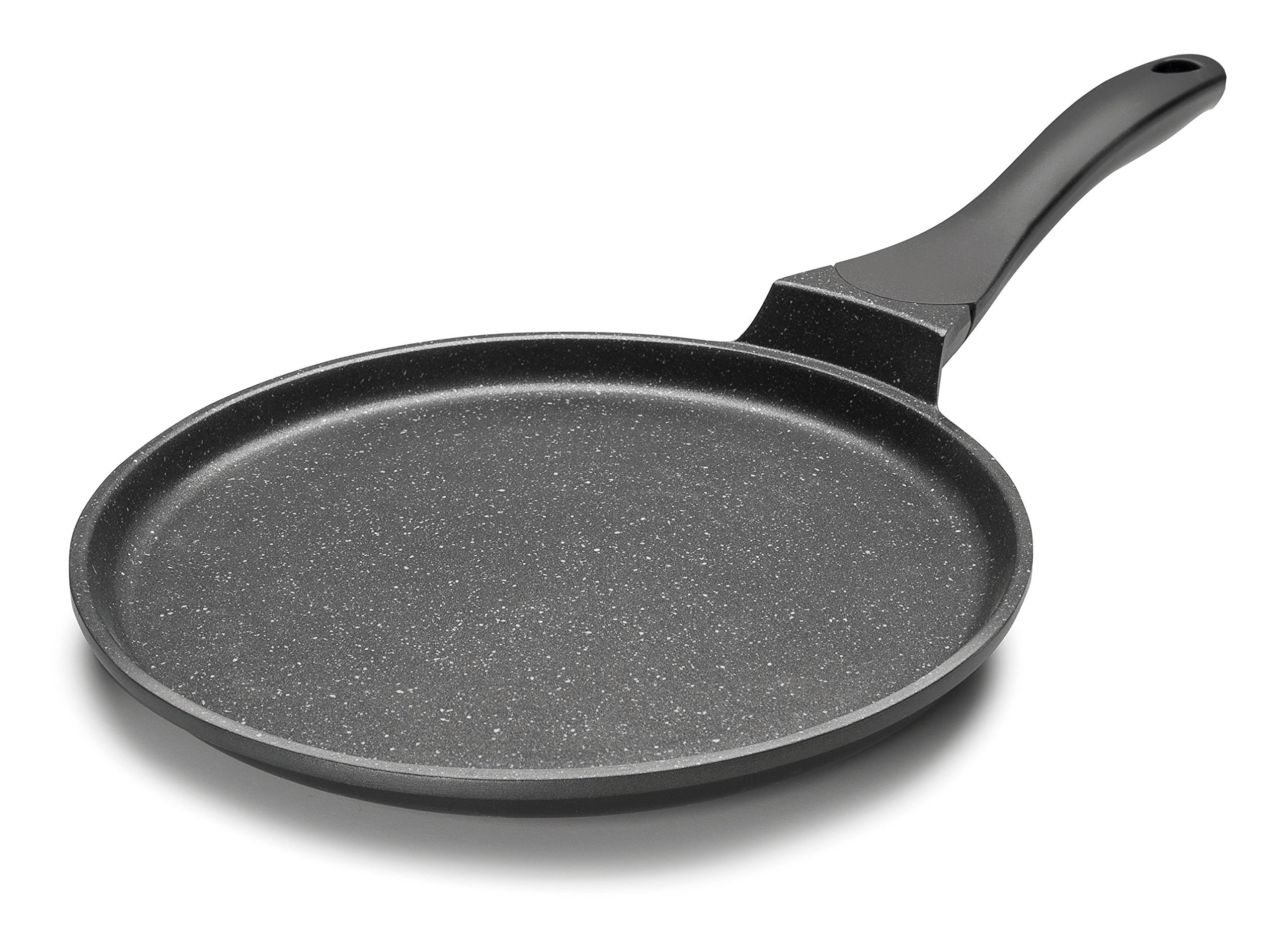 Lacor 24137 Cast Aluminium Eco-Piedra Crepe Maker, 24 cm, Black