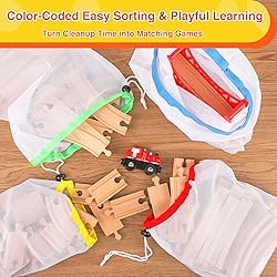 WudBudz Wooden Train Tracks 60 Piece Set, Track
