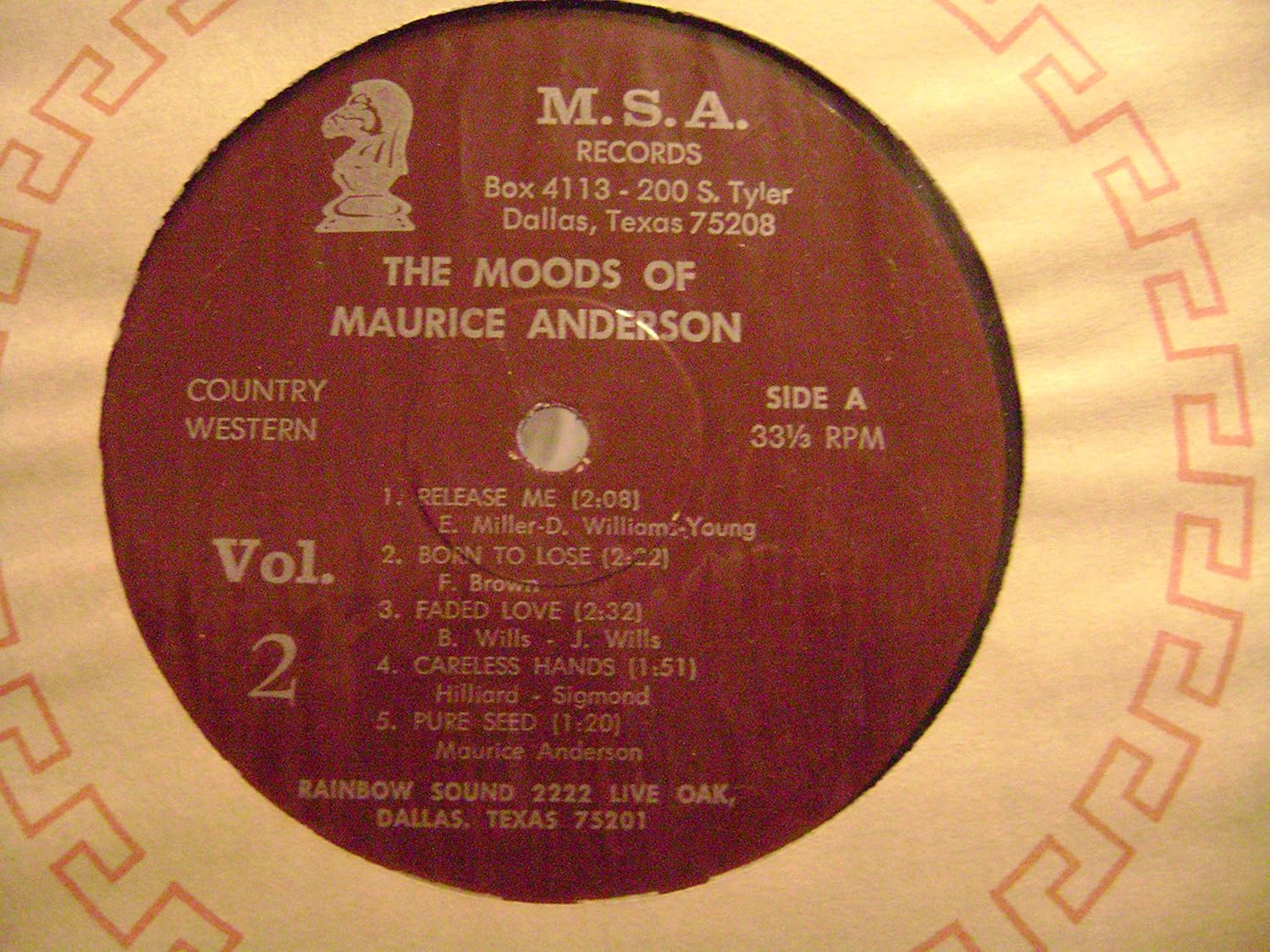 M.S.A. Record Set: The Moods Of Maurice Anderson, Vols 1-3 LP