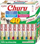INABA Churu Tuna Seafood Variety Box 40 x 14g Cat Treats Creamy Purée