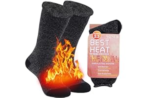 Sunew Warm Thermal Socks, Unisex Thick Insulated Heated Winter Heavy Crew Socks