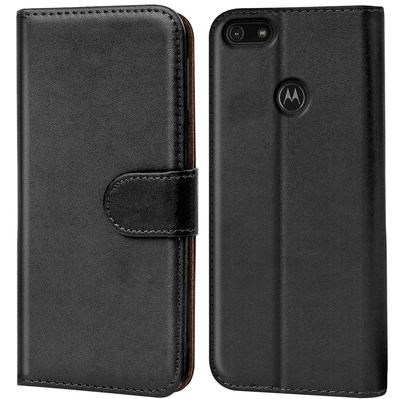 Verco Wallet Case for Motorola E6 Play Book Cover with Magnetic Closure compatible with Motorola Moto E6 Play Flip Case with Card Slots Faux Leather - Black