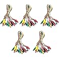WGGE WG-026 10 Pieces and 5 Colors Test Lead Set & Alligator Clips,20.5 inches / 22 AWG Wire (5 Pack)