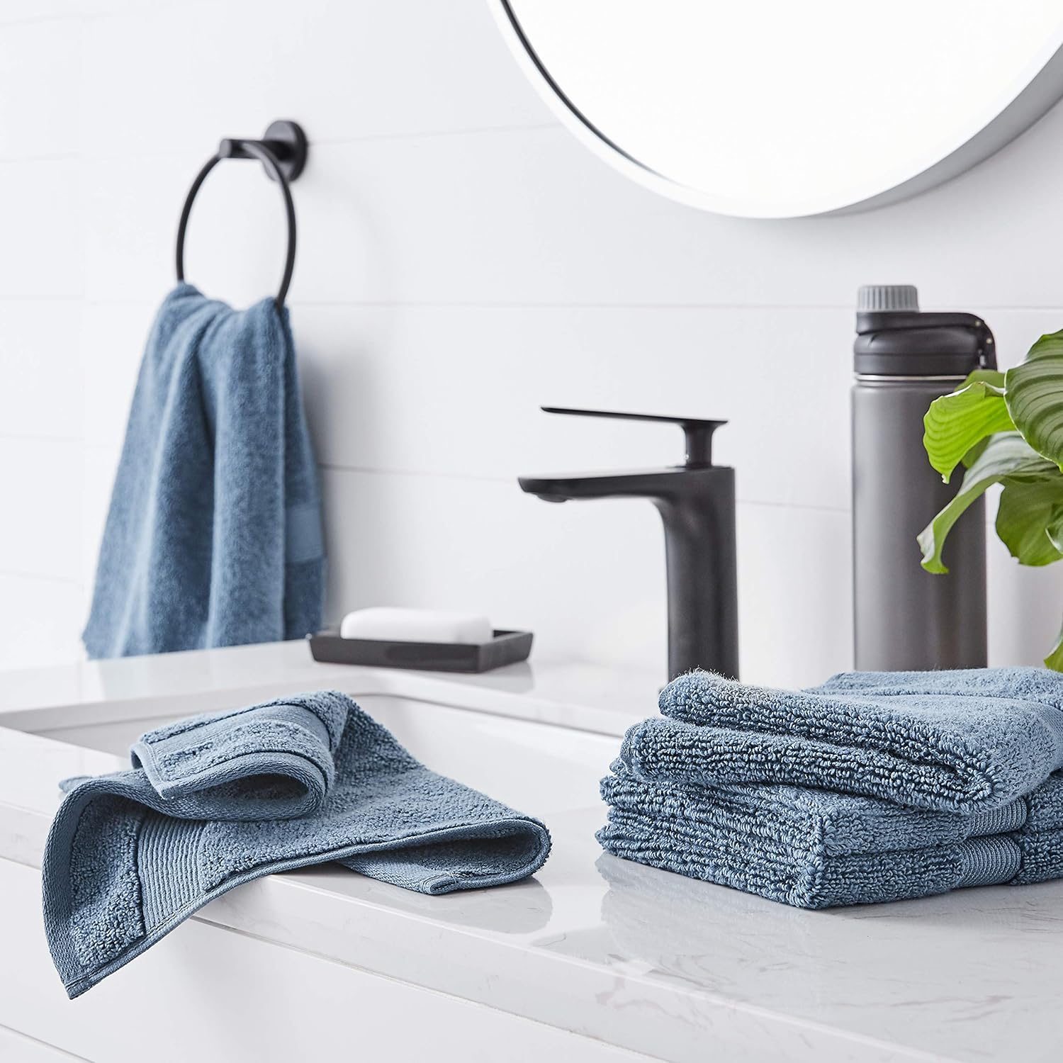Basics Dual Performance Washcloths - 12-Pack, True Blue: Home & Kitchen