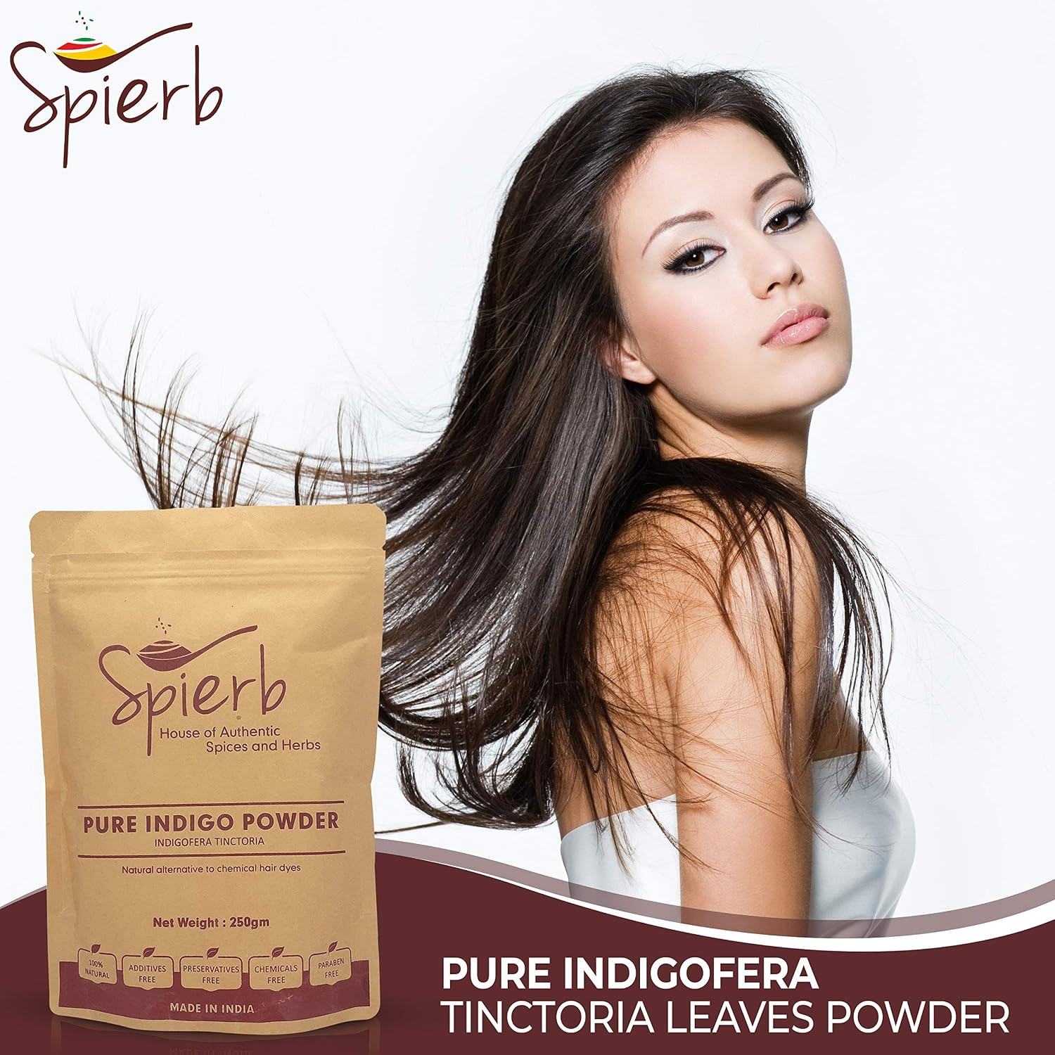 Spierb Indigo Leaf Powder (250 g / 8.8 oz / 0.55 lbs), Natural Pure Indigo Powder for Hair Colour, Permanent Black Hair Dye - Image 3