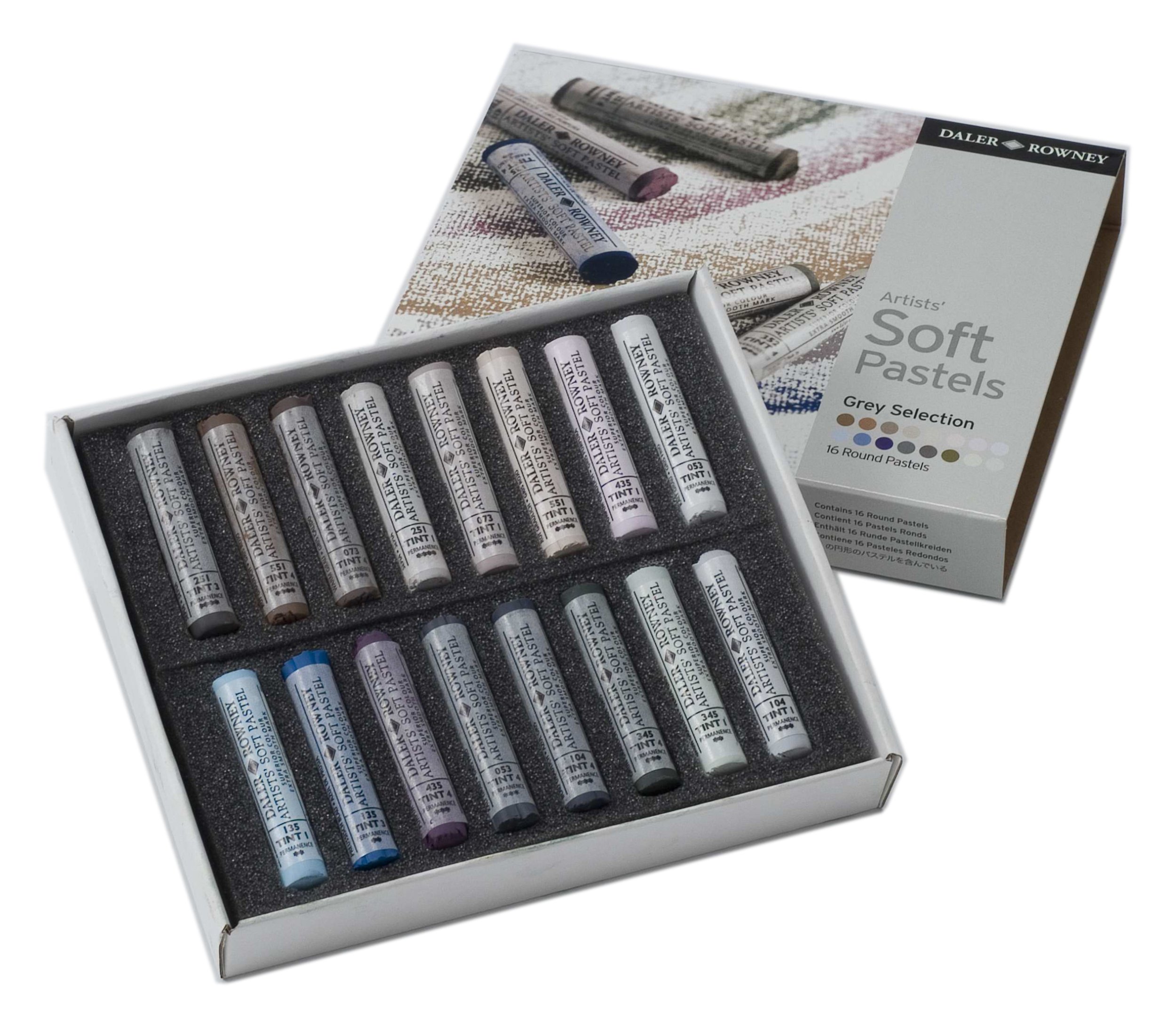 Daler Rowney 153901016 Grey Soft Pastel Set (Pack of 16)