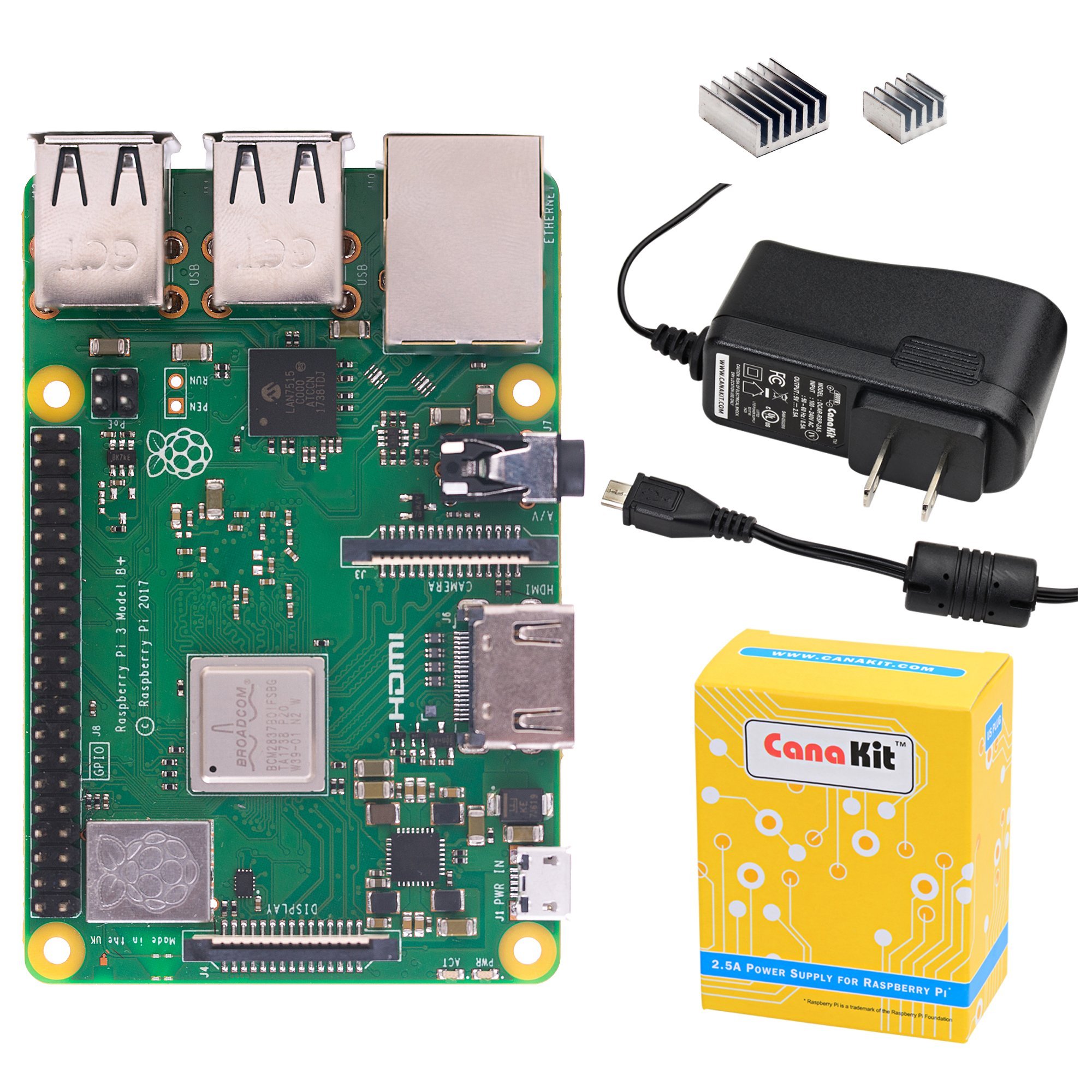 CanaKit Raspberry Pi 3 B+ (B Plus) with 2.5A Power Supply (UL Listed) by CanaKit