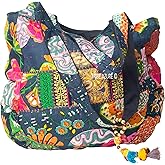 TribeAzure Large Embroidered Shoulder Bag Tote Comfortable Roomy Casual Fashion Market Grocery Everyday