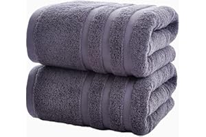 Velqora Cotton Bath Towel – Large 30x60 Inches, Soft, Thick & Absorbent Towel for Bathroom, Spa, or Home Use (Gray, 2 Pack – 30"x60")