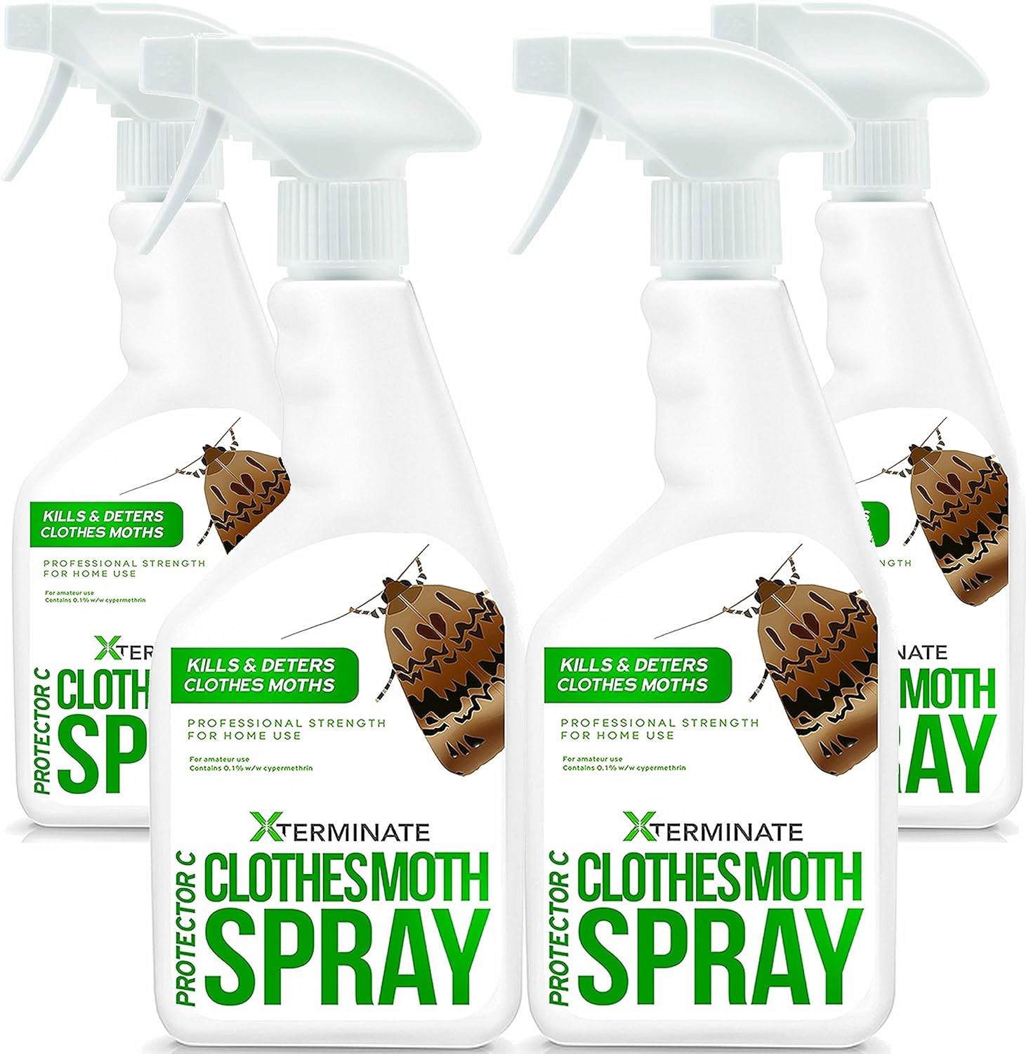 Xterminate Clothes Moth Killer Spray Treatment (4 x 1L) Professional