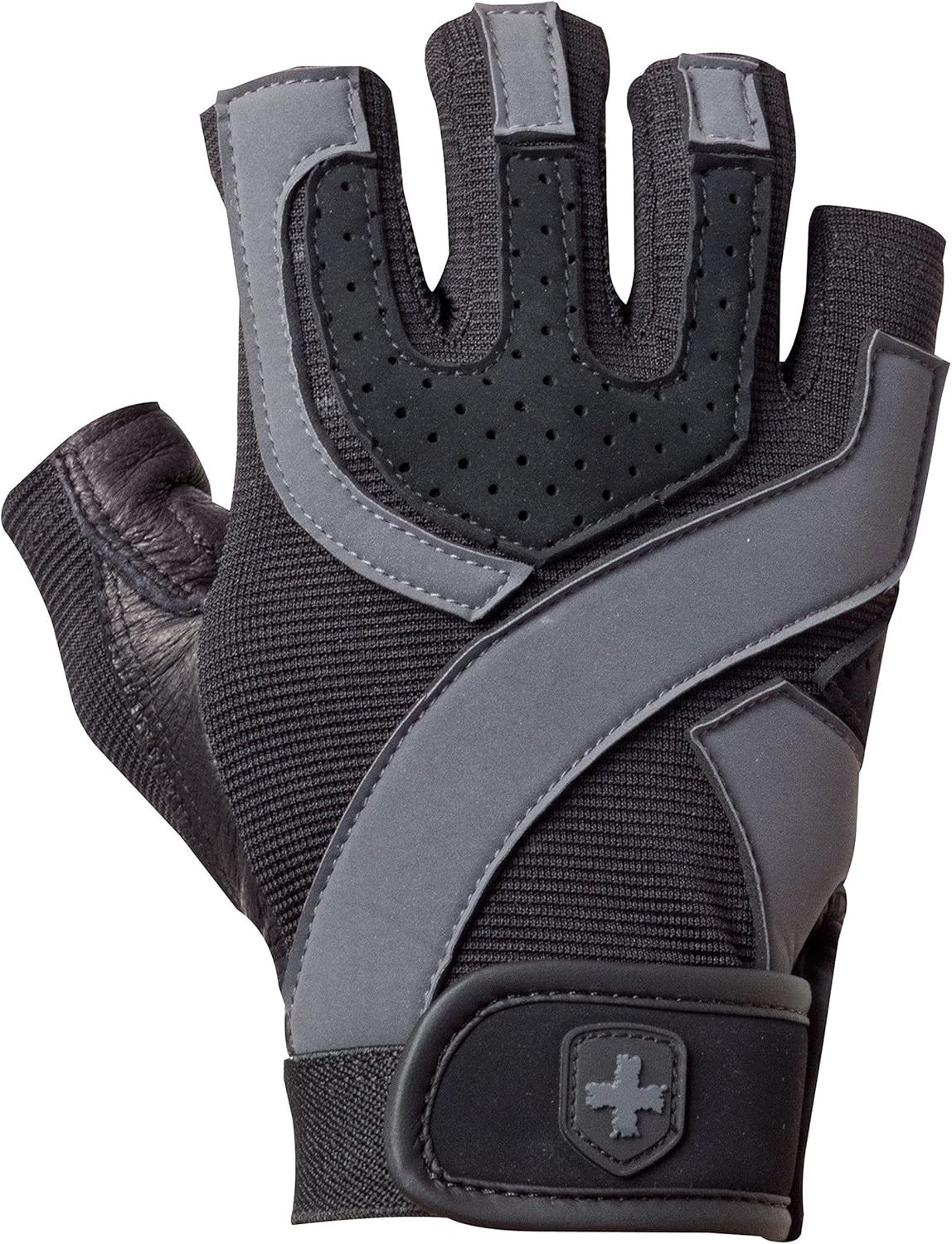 Harbinger 126030 Men's Training Grip Gloves, Large (Black/Charcoal