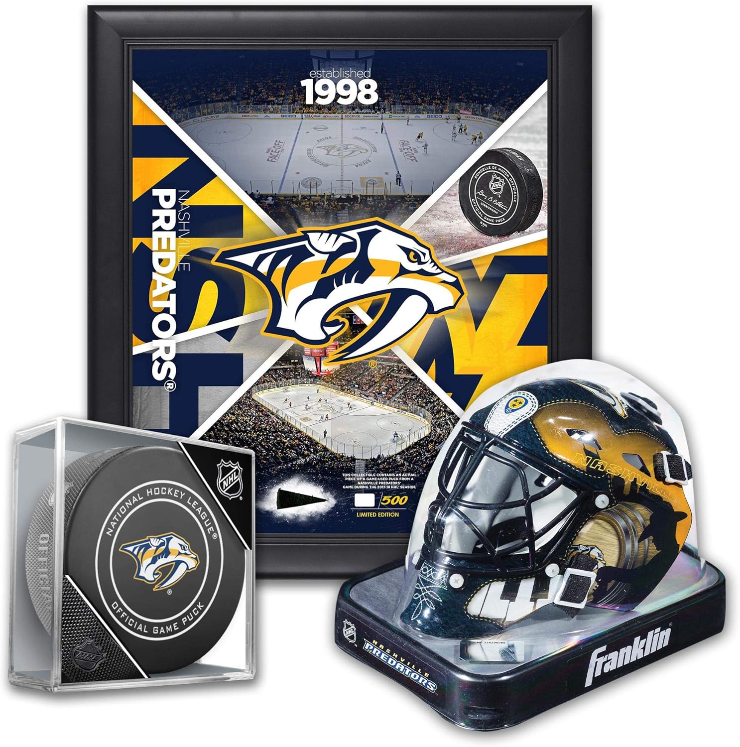 Nashville Predators Ultimate Fan Collectibles Bundle Includes Team Impact 15" x 17" Frame