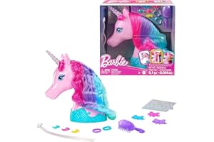 Barbie Doll Toys, Unicorn Styling Head with Colorful Mane of Fantasy Hair, Styling Accessories & Shimmer Stickers
