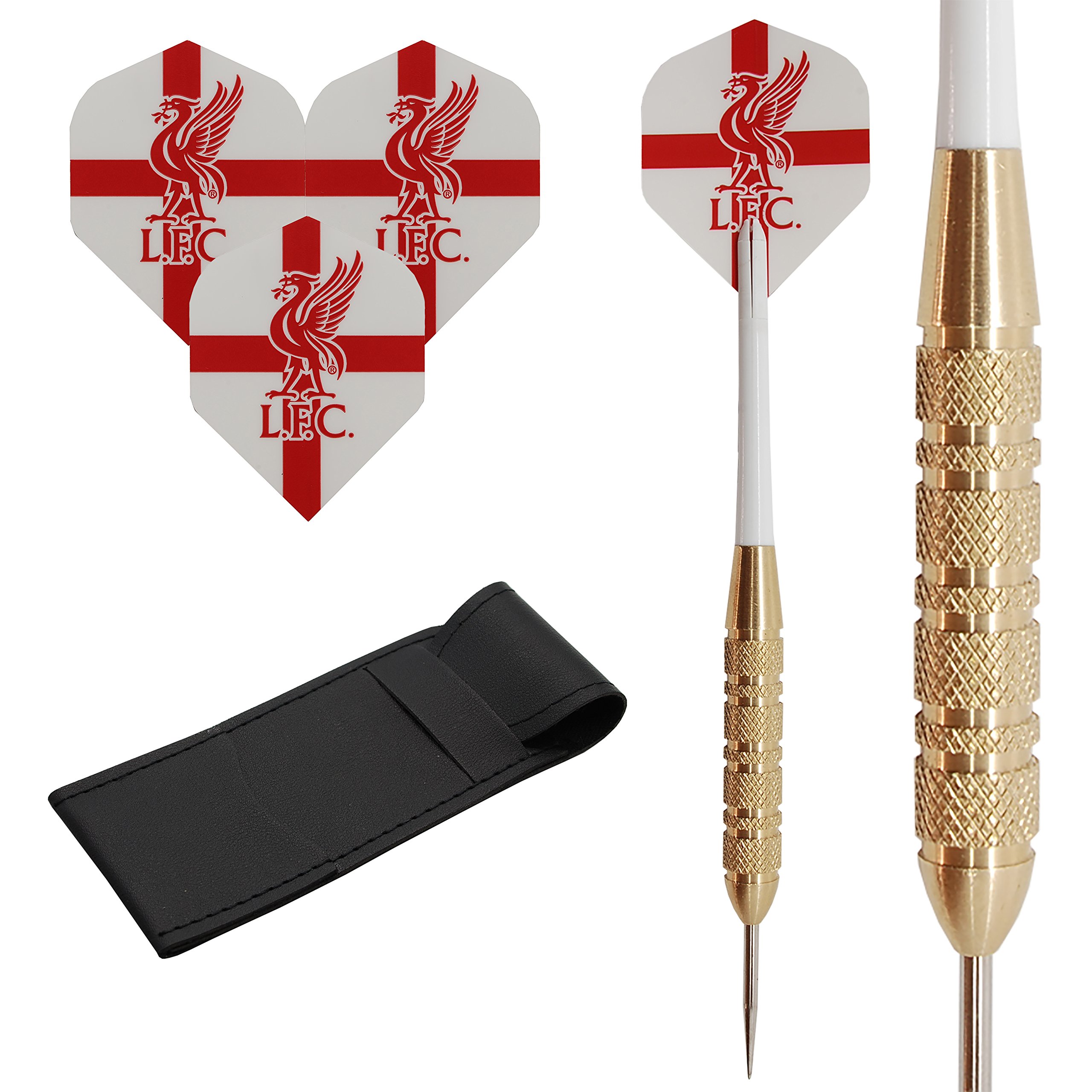 TARGET 23g Liverpool Brass Darts Set, Standard Shape Flights, Stems & Case