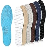 6 Pairs Shoe Insoles Women Thin Breathable Shoe Pads Inserts Ultra Soft Cushioning Walking Double Layer Latex Insoles with Holes Fit in Any Unisex, Men 7-11 Woman 2-8(Simple Colors)