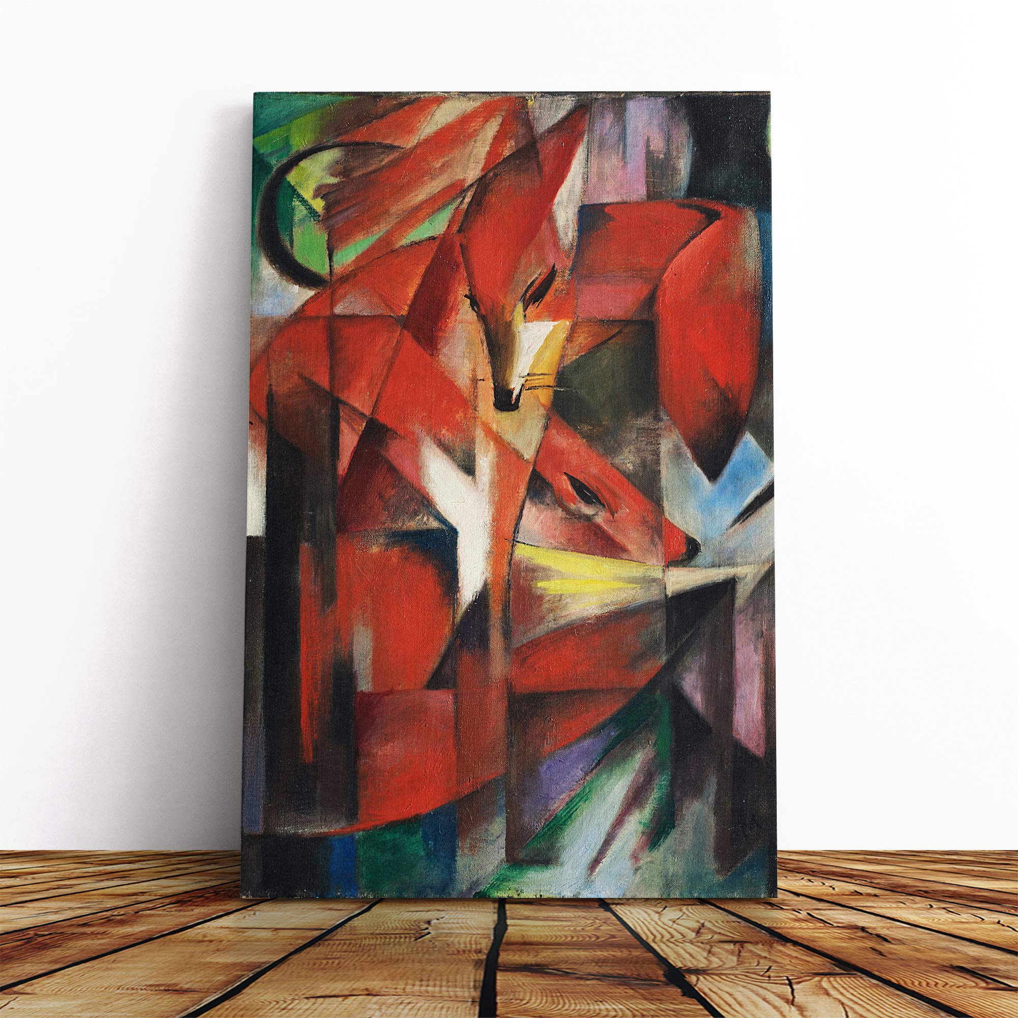 Franz Marc The Foxes Vol.2 Canvas Print | Gallery Wrapped 30mm Frame Wall Art | 20x14 inches | Ready to Hang | Modern Picture | Living Room Bedroom Lounge Office
