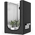 iPower 24"x24"x36" Hydroponic Water-Resistant Grow Tent with Observation Window, Removable Floor Tray and Tool Bag, for Indoor Plant Seedling, Propagation, Blossom, Black