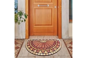 ubdyo Unique Design Door mat - Flocked Fiber Surface Doormat for Efficient Dirt Trapping - All Weather Front Door Mat Indoor Entrance - Anti Slip Welcome Matt Outdoor - (36" x 24", Multicolor)