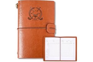 VELATYVIO Leather Golf Log Book Golf Score Book Pocket Golf Journal for Men Golf Notebook Golf scorecard Book for Men Women Golfers Sports and Outdoor Golf Club Accessories 3.94 x 5.91inch