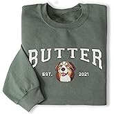 NAZENTI Personalized Dog Mom Sweatshirt, Cat Lovers Gift, Matching Dog and Owner Sweater, Gift Christmas Memorial Birthday