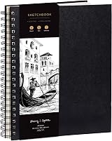 String & Space A4 Sketch Book Hardcover 200gsm 40 Sheets Spiral Bound 21.6x28cm