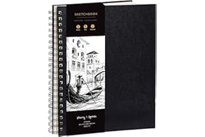 Artist’s Sketchbook Hardcover – 200GSM Very Thick Paper – Large, Spiral Sketch Book for Kids, Drawing and Mixed Media – Sketc
