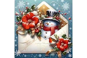Fairyland JinWenn Diamond Painting Kits for Adults - Christmas Snowman DIY 5D Diamond Art Kits Full Drill Diamond Dots Paintings with Diamonds Gem Art and Crafts Home Decor 12x12 inch