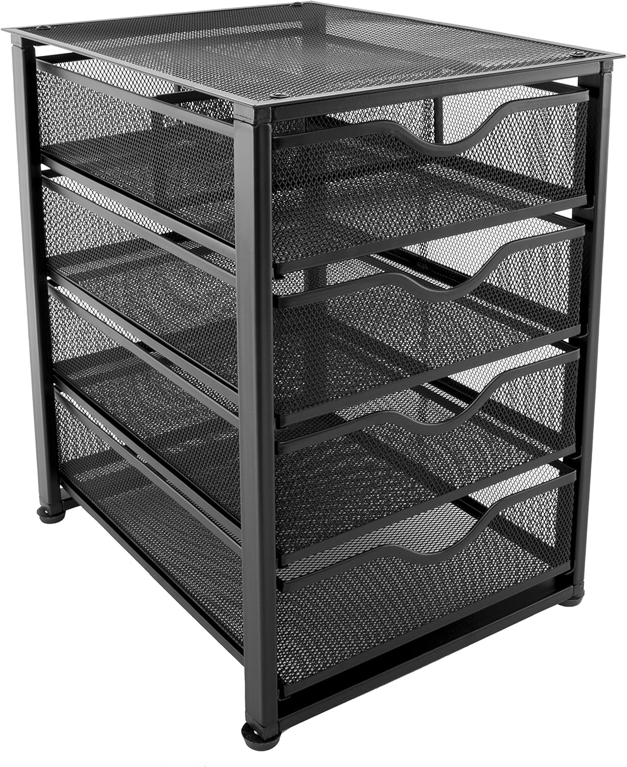 OSCO M4DOBLK Wire Mesh 4 Drawer Organiser Black Amazon.co.uk