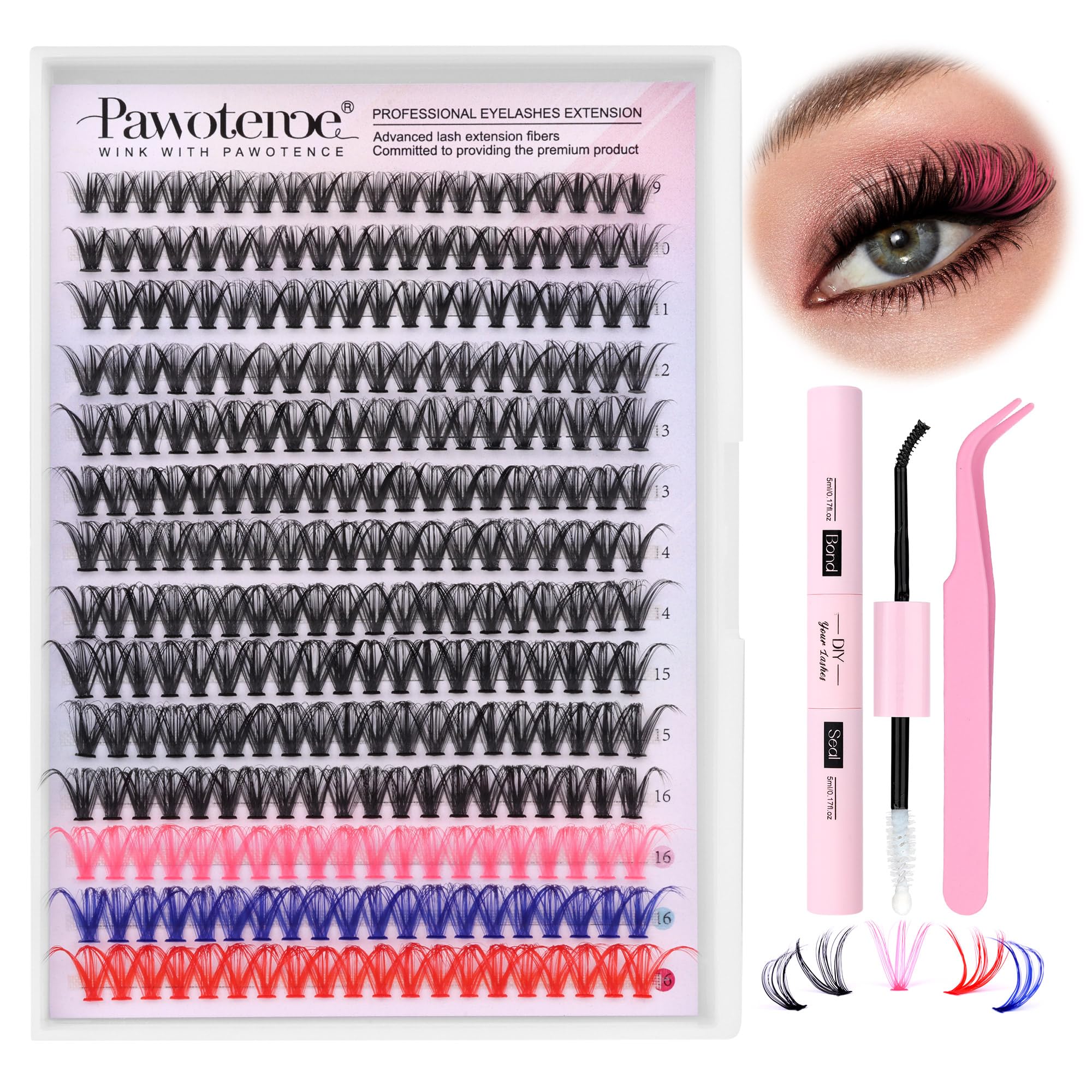 Pawotence Lash Extension Kit DIY Individual Lash
