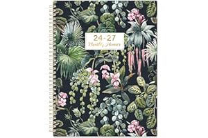 LAFEFO Monthly Planner 2024-2027 - 3 Year Planner/Calendar 2024-2027, 36 Monthly Planner from Jul. 2024 - Jun. 2027, 8.5'' x 11'', 2024-2027 Monthly Planner with Monthly Tabs, Back Pocket - Leaves