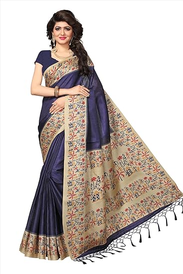 Winza Designer Womens Khadi Silk Saree with Blouse (KST-01)