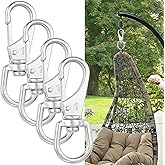 Mikniri 304 Stainless Steel Swivel Snap Hooks, 4 Pack 3.5 Inch Flag Clips, Heavy Duty Swivel Hook for Flag Pole Rope, Dog Leashes, Keychains, Boat Ropes, Bird Feeder