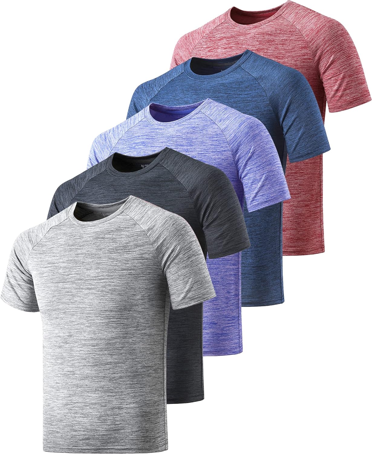Liberty Imports 5 Pack Big Boys Youth Athletic Quick Dry Crewneck Tees Performance Short Sleeve Shirts: Clothing