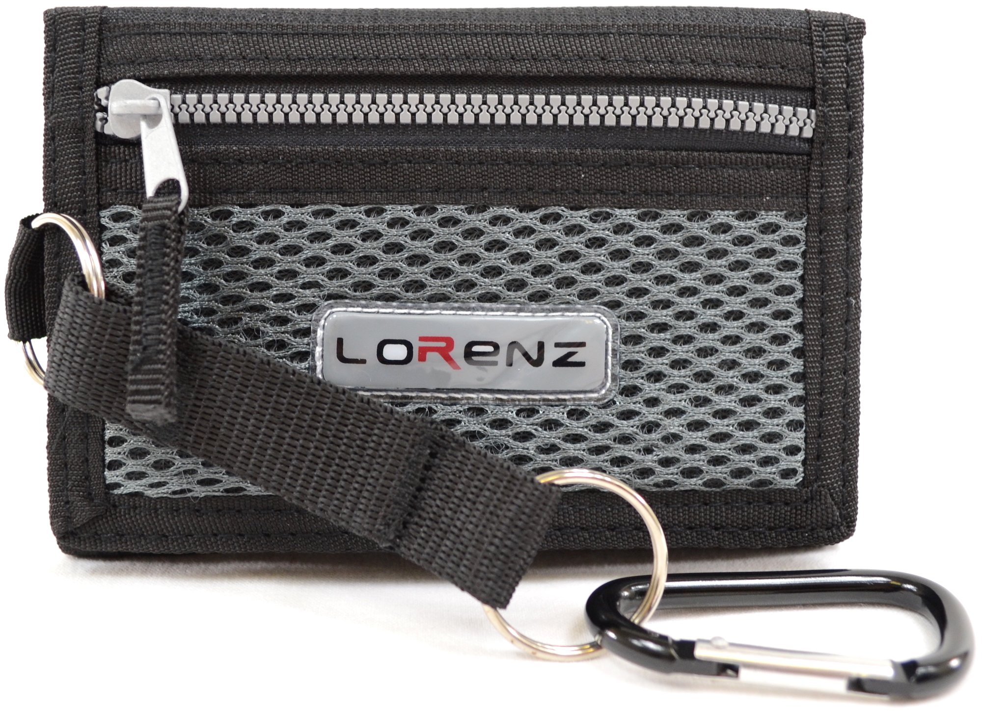 Mens/Boys/Childrens Canvas Style Ripper Wallet with Belt Clip - Black